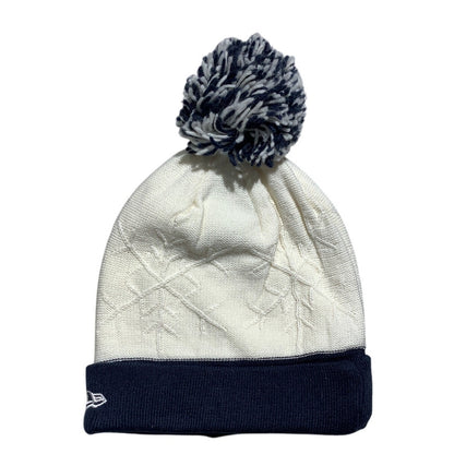 NFL Dallas Cowboys Off-White Navy Pom Beanie One Size — Retro, Football, Fanwear