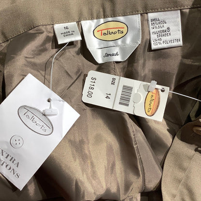 Talbots Light Brown Dress Slacks Women 14 — Silk Blend, Career, Classic