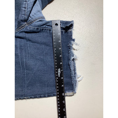 Torrid Women's 14R Dark Blue Distressed Denim Frayed Raw Hem Shorts