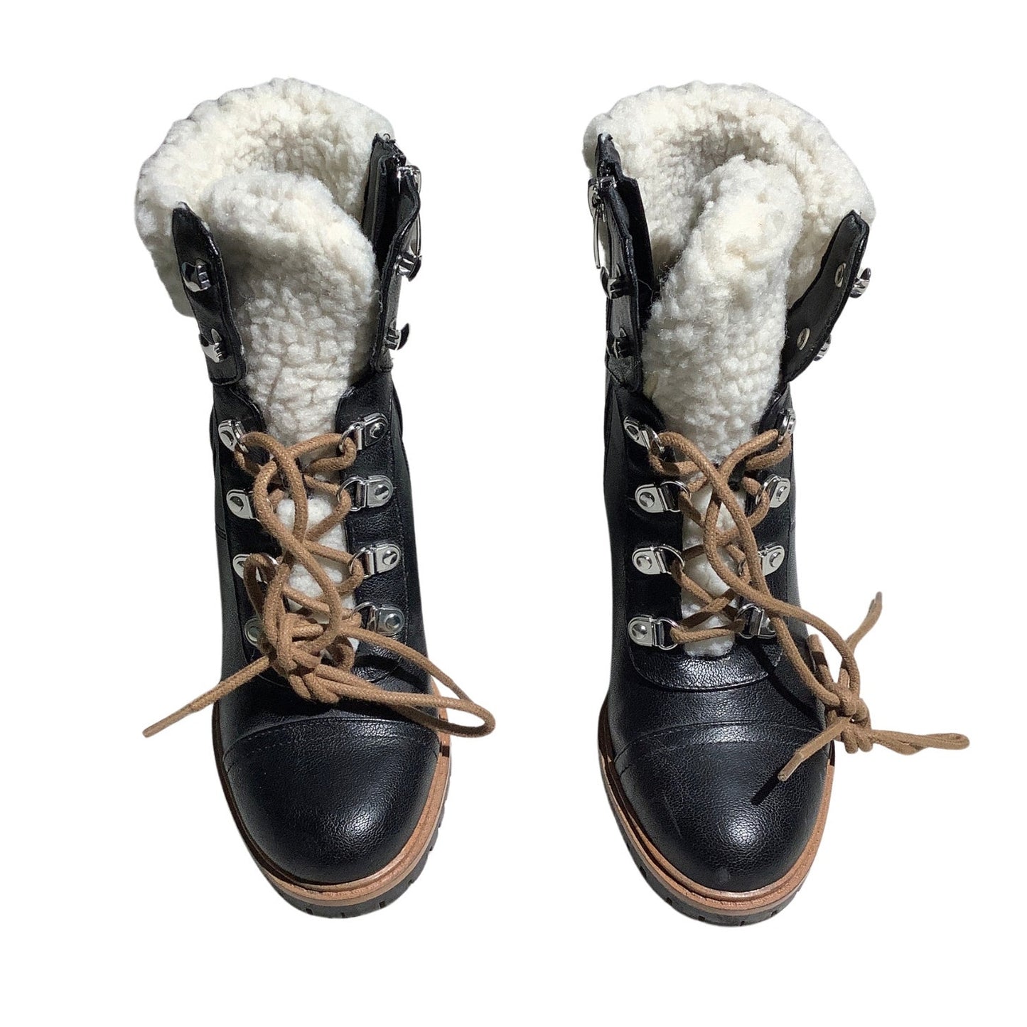 Nine West Black Penni Sherpa-Lined Ankle Boots Women’s 6M — Combat, Winter, Moto