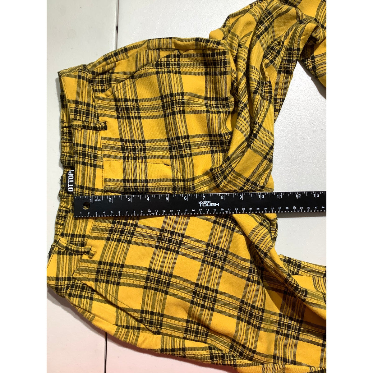 Hot Topic Women's XS Yellow Plaid Cropped Ankle Punk Goth Y2K Pants