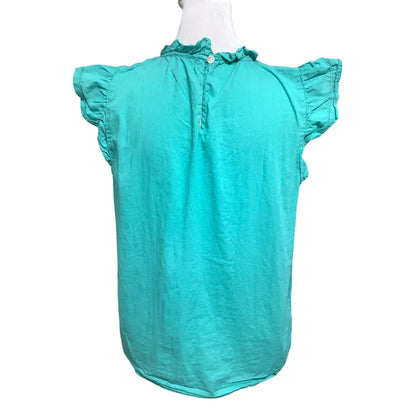 J.Crew Cyan Sleeveless Top w/ Eyelet Embroidery Small- Feminine, Preppy, Casual