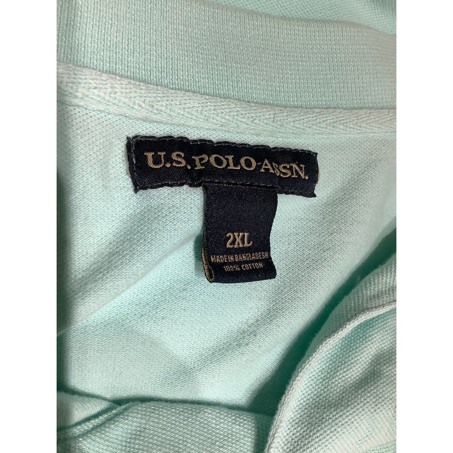 US Polo Association Men's Cyan Polo Shirt Sz 2XL Preppy Golf Business Casual