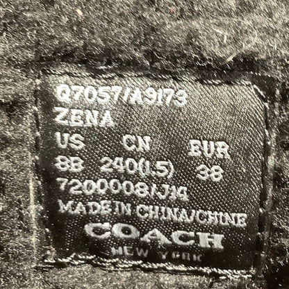 Coach Zena Leather Belted Winter Boots Black Women’s 8B — Sleek, Cozy, Chic