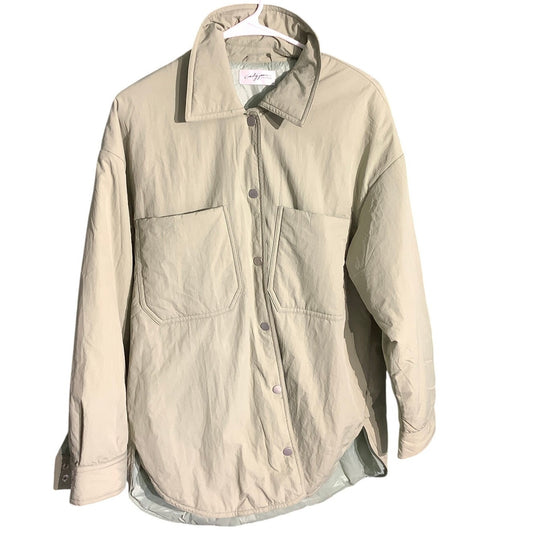 Carly Jean Light Green Button-Up Shirt Jacket M – Minimalist, Preppy, Streetwear