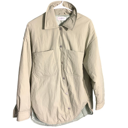 Carly Jean Light Green Button-Up Shirt Jacket M – Minimalist, Preppy, Streetwear