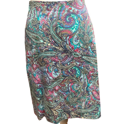 Talbots Petite Multicolor Paisley Skirt, Size 6P - Colorful, Vibrant, Casual