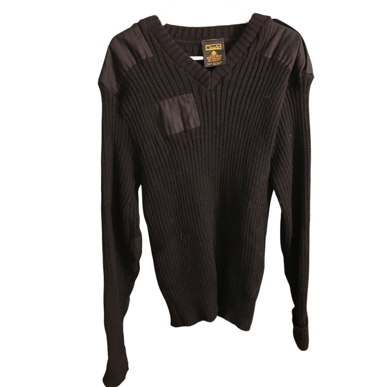 Citadel Men's Size 48 Black Military Wool Sweater – Classic, Durable, Warm