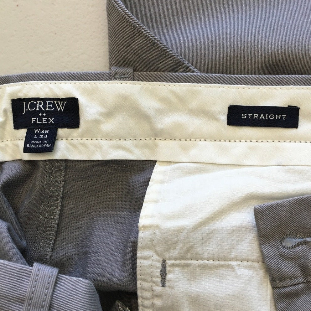 J.Crew Men's Light Gray Dress Pants 36W 34L - Classic,Casual, Versatile