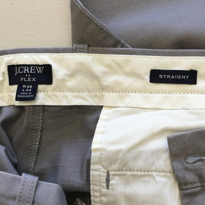 J.Crew Men's Light Gray Dress Pants 36W 34L - Classic,Casual, Versatile