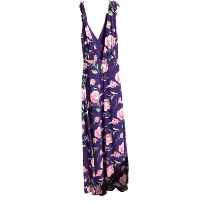 Lulus Floral Maxi Dress Women’s Size Small – Purple, Sleeveless, V-Neck