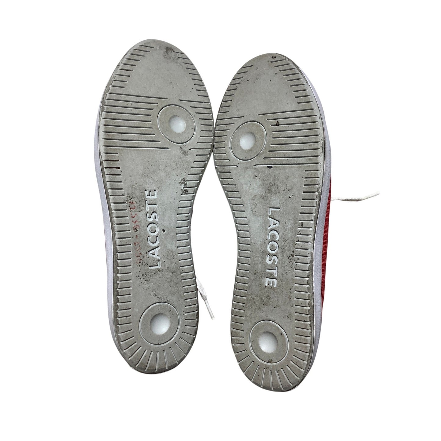 Lacoste Red White Canvas Sneakers Size 8 — Casual, Preppy, Streetwear