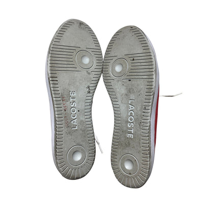 Lacoste Red White Canvas Sneakers Size 8 — Casual, Preppy, Streetwear