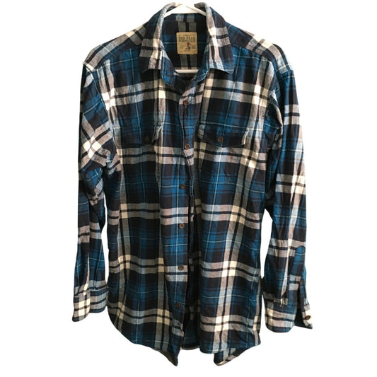 RedHead Blue/White Plaid Flannel Shirt No Size - Rustic, Outdoorsy, Casual