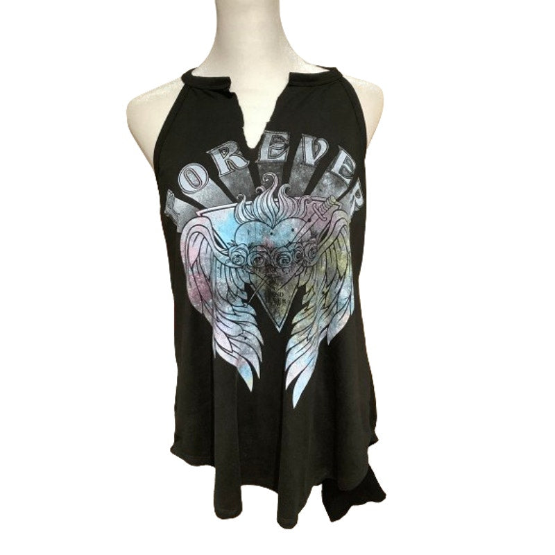 Wound Up Women's Black Sleeveless Graphic Tank Top Sz L Y2K Skater Streetwear