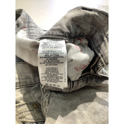 True Religion Gray Moto Jeans Size 38 – Streetwear, Grunge, Distressed FLAW