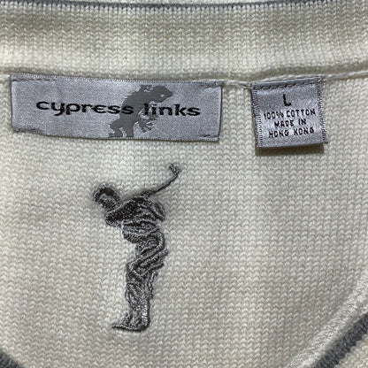 Cypress Links Golf Sweater Vest, Ivory, Men’s Size L — Classic, Preppy, Cotton