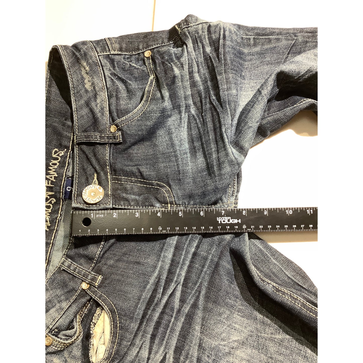 Almost Famous Low Rise Skinny Jeans Women 9 — Embellished, Flap Pockets, Y2K