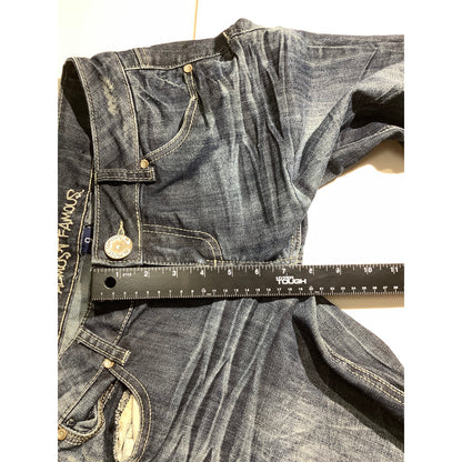 Almost Famous Low Rise Skinny Jeans Women 9 — Embellished, Flap Pockets, Y2K