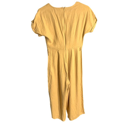 Rebellion Mustard Yellow Linen Blend Jumpsuit Women’s XS - Boho, Casual, Summer