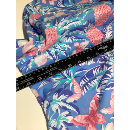 Talbots XL Button-Up Pineapple Print Shirt - Tropical, Casual, Vibrant