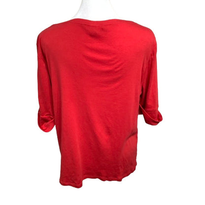 Lauren Ralph Lauren Red Short Sleeve Top 1X Classic, Versatile, Everyday Chic