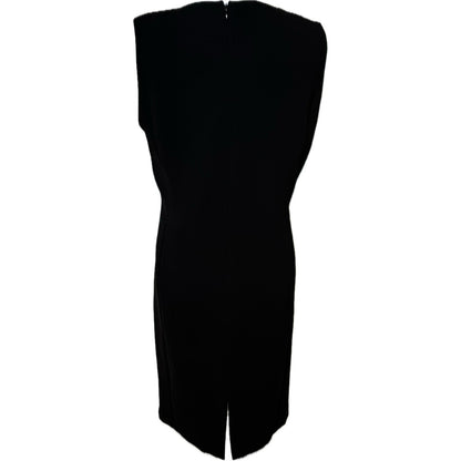 Preppy Dark Academia Black Sleeveless Dress 8 Office Siren Traditional Funeral