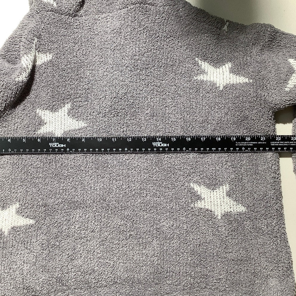 POL Light Gray Star Print Hoodie Women’s Size S/M — Cozy, Casual, Cropped