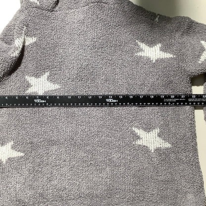 POL Light Gray Star Print Hoodie Women’s Size S/M — Cozy, Casual, Cropped