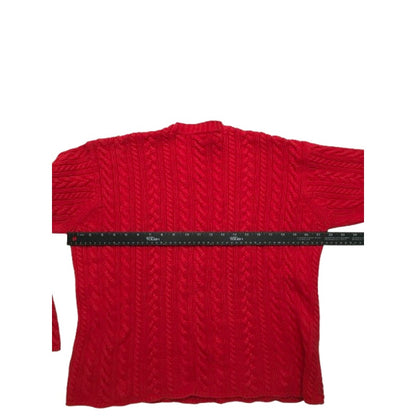 Lauren Ralph Lauren Red Cable Knit Sweater Size M - Preppy, Classic, Equestrian