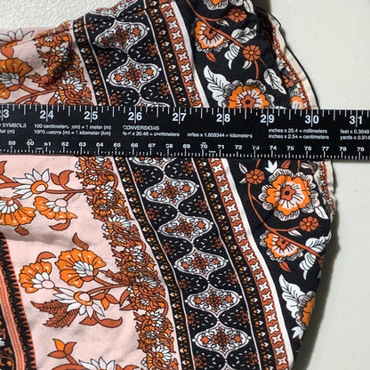 SHEIN Floral Print Boho Pants Women Size 6 — Tie Front, Wide Leg, Lightweight