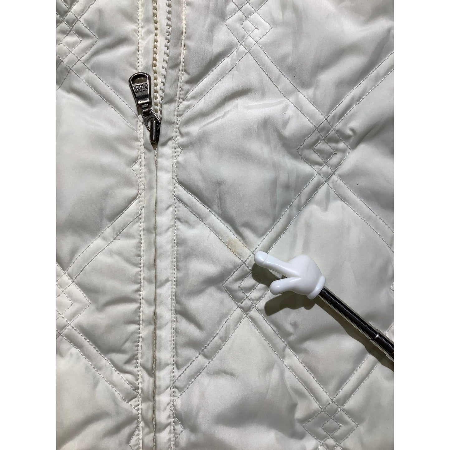 Eddie Bauer Cream Quilted Goose Down Vest Women’s Small — Outdoor, Cozy, Classic