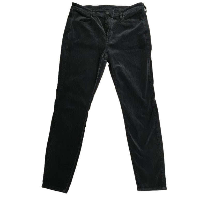 American Eagle Black Corduroy Super Stretch Hi-Rise Jegging 12 Grunge, Casual