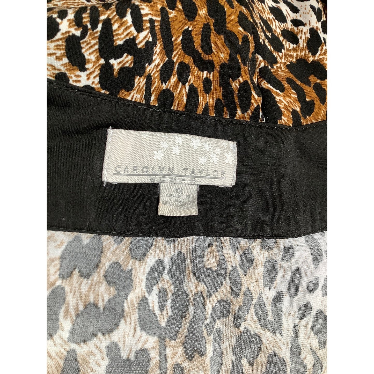 Carolyn Taylor Sleeveless Top 3X Leopard Print Embellished Boho Chic - Flaw