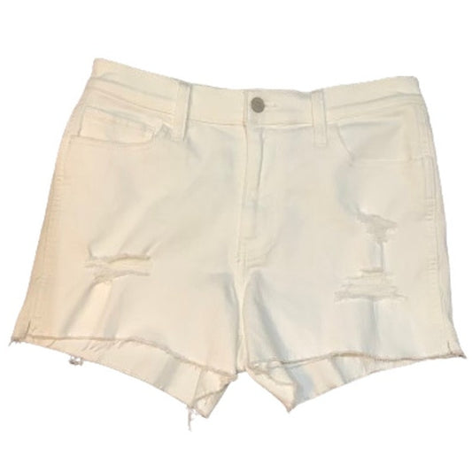 Hollister White Distressed Denim Shorts - Size 11 - Casual, Trendy, Summer