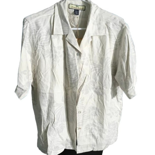 Tommy Bahama Off-White Silk Shirt Size LG – Islandcore, Resort, Coastal