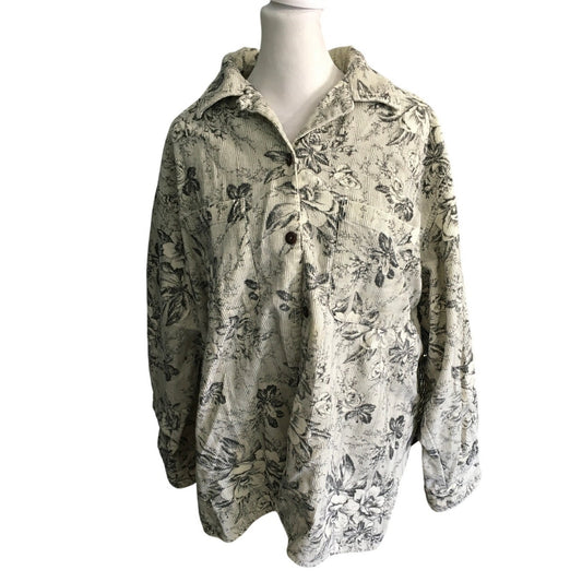 Eddie Bauer Floral Print Button-Up Shirt  Size L - Cottagecore, Vintage, Relaxed