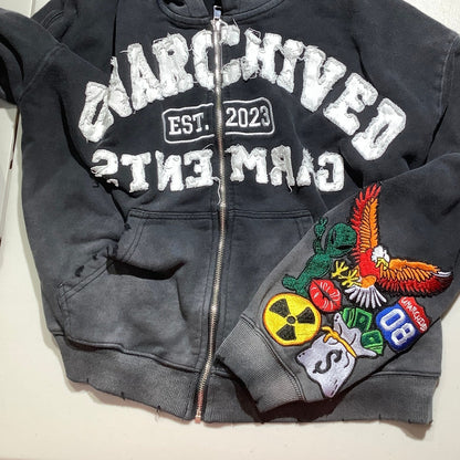 Unarchived Expressions Zip Hoodie Men’s Medium — Streetwear, Graphic, Y2K
