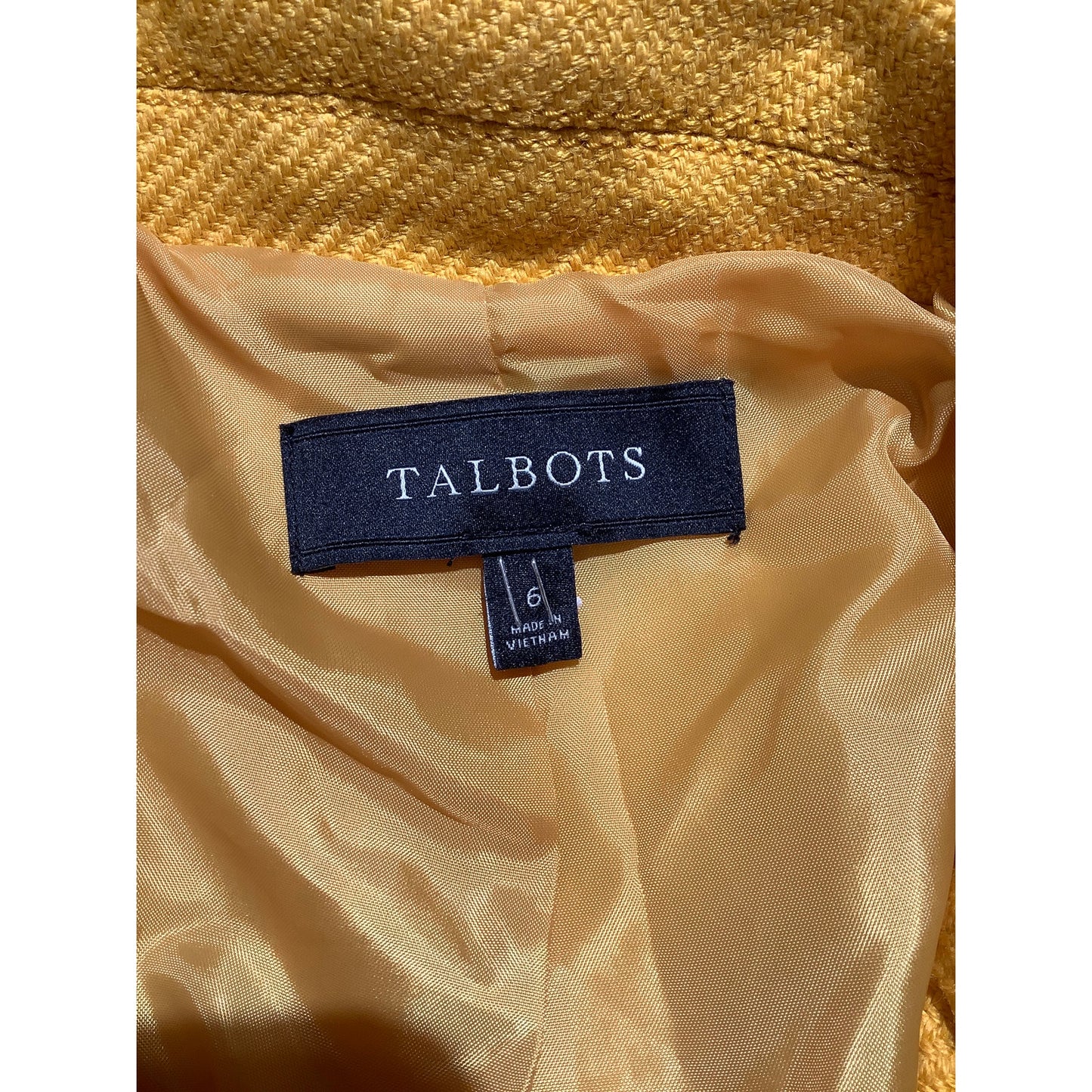 Talbots Mustard Yellow Wool Blend Blazer Women’s 6 — Preppy, Career, Classic