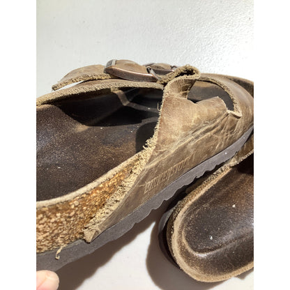 Birkenstock Brown Leather Two Strap Sandals — Comfort, Casual, Classic