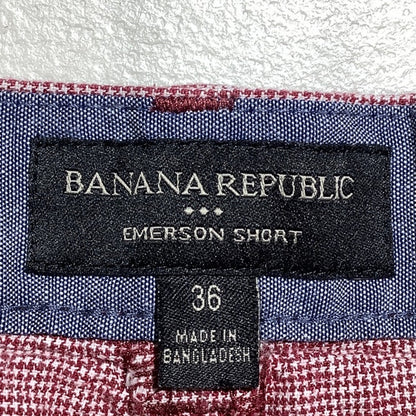 Banana Republic Emerson Shorts, Burgundy, Men’s Size 36 — Casual, Chino, Cotton