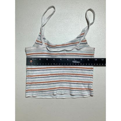 LA Hearts White Blue Orange Striped Tank Top Women’s Size S— Casual, Y2K, Summer