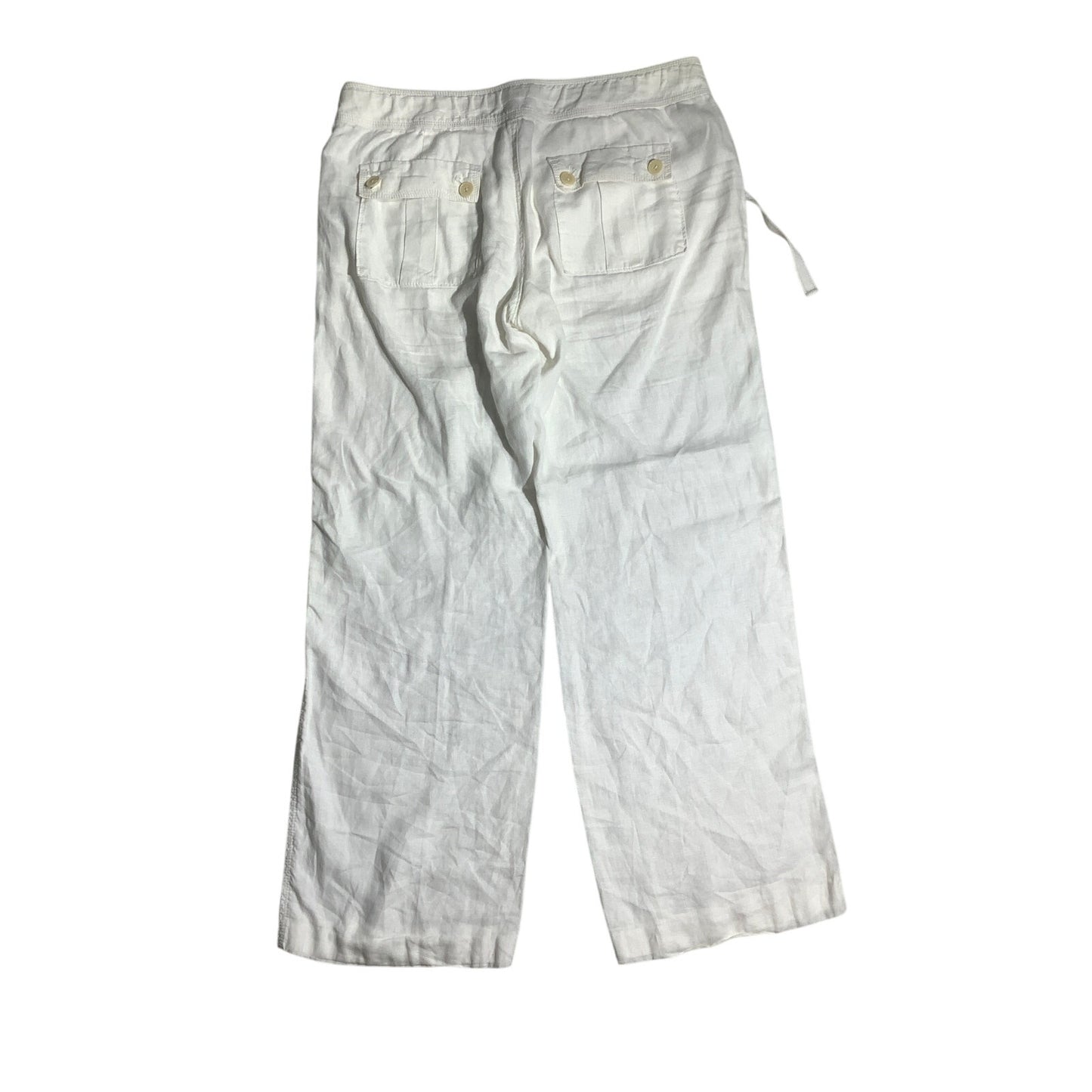 Juicy Couture White 100% Linen Wide-Leg Pants Women’s M— Coastal, Resort, Casual