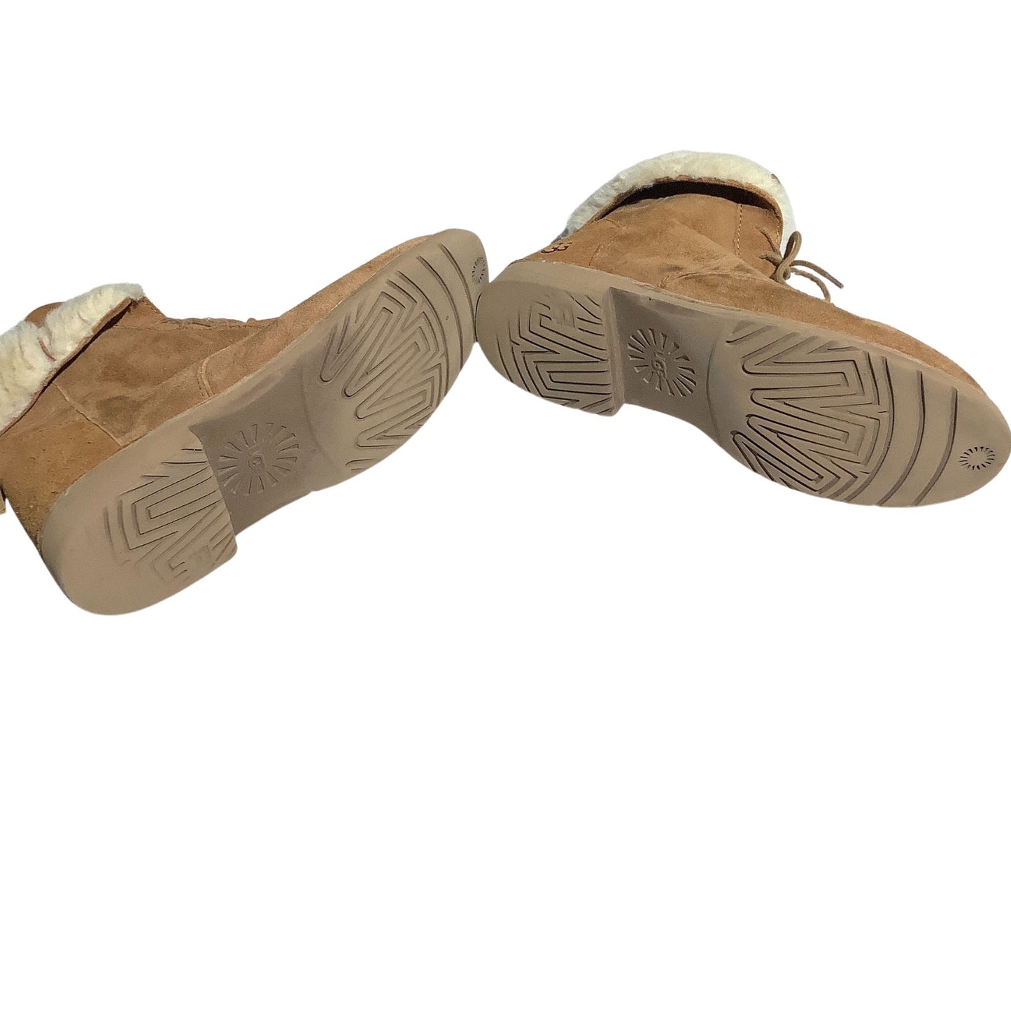 UGG Quincy Chestnut Suede Boots Women’s Size 10 – Cozy, Lace-Up, Shearling