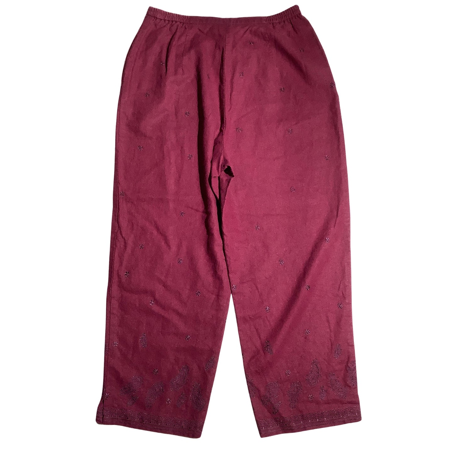 Norton McNaughton Cropped Pants Women's Size 10—Embroidered, Linen Blend, Casual