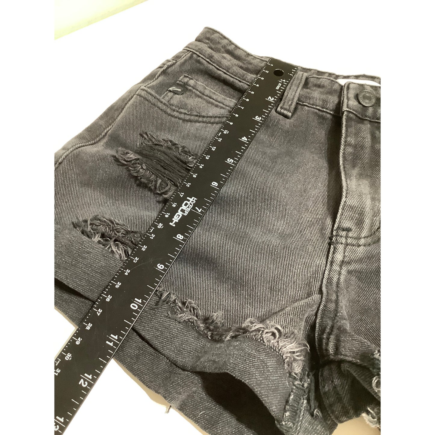 KanCan Black Distressed Cut-Off Denim Shorts Size 1/24 | Grunge, Y2K, Streetwear