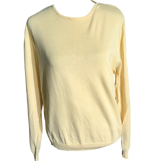 Talbots Yellow Cotton Sweater Size M - Classic, Preppy, Cozy