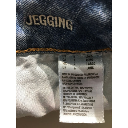American Eagle Light Wash Jeggings Size 2 Long - Y2K, Casual, Stretch