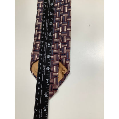 Today's Man Made in Italy 100% Silk Tie Geometric Pattern Classic, Elegant