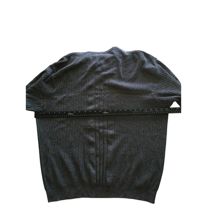 Cotton Traders Dark Gray Knit Sweater Size XL Vintage 90s Classic Grandpa Core